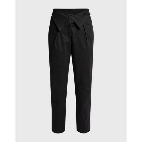 NWT The Range Structured Twill Fold Over Pants in Black - Picture 3 of 13